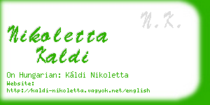 nikoletta kaldi business card