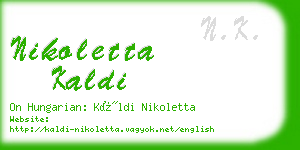 nikoletta kaldi business card